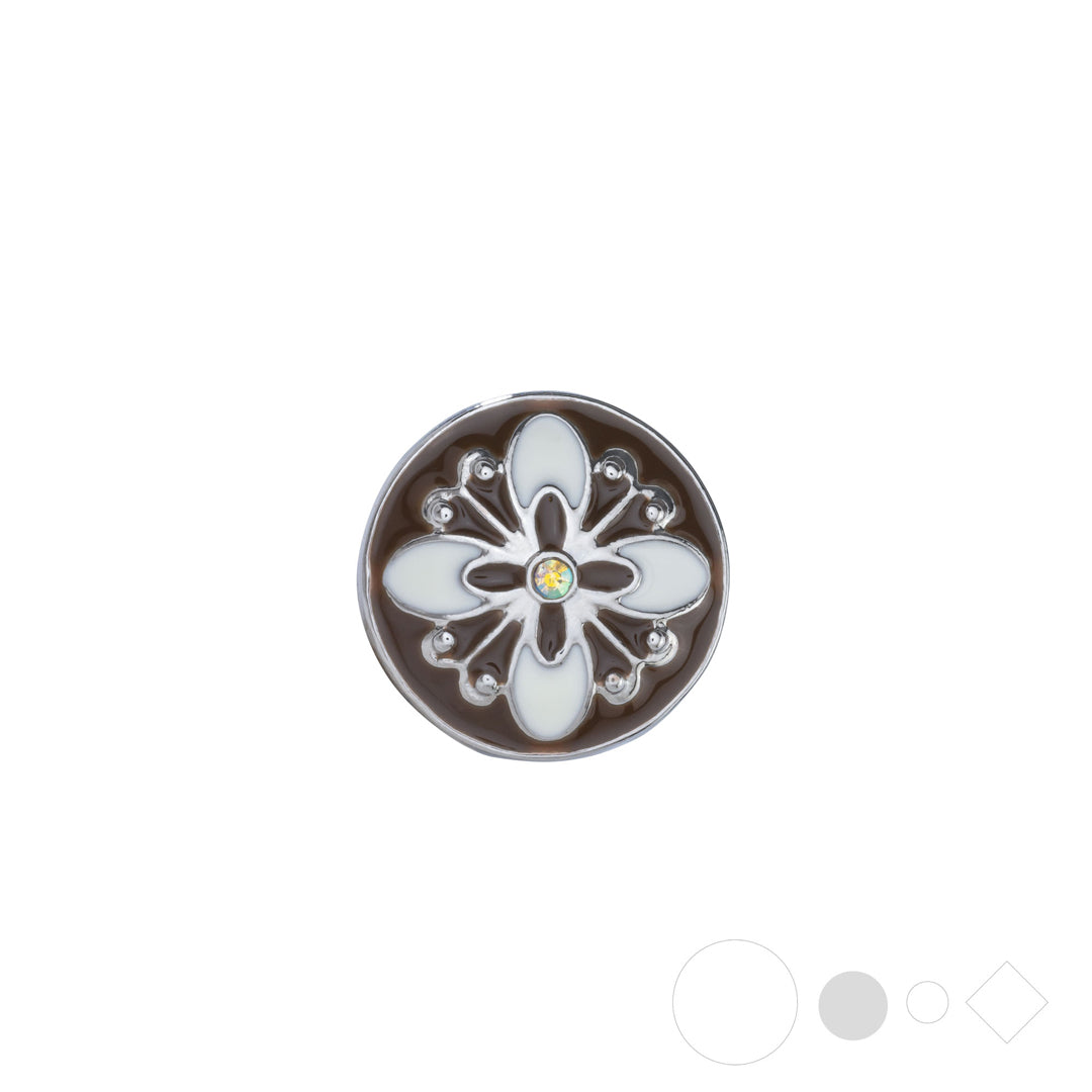 Neutral flower pendant necklace charm for snap jewelry