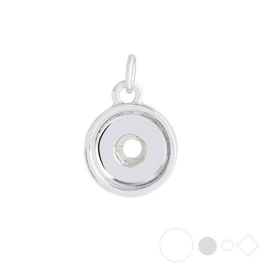 Silver hoop earring & bracelet charm for interchangeable snap jewelry