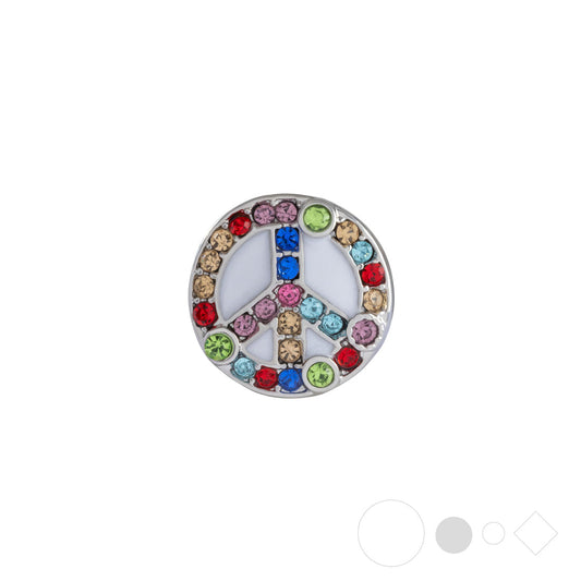 Peace sign necklace snap jewelry by Style Dots