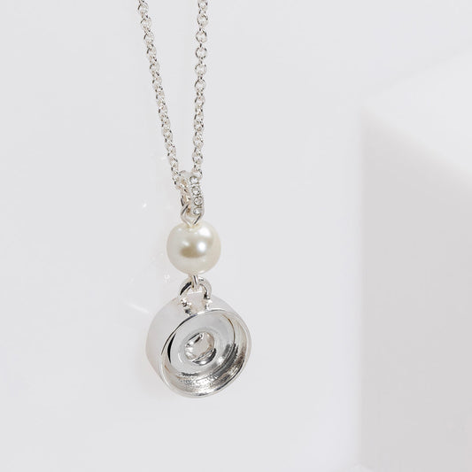Pearl pendant necklace for dainty snap jewelry charms
