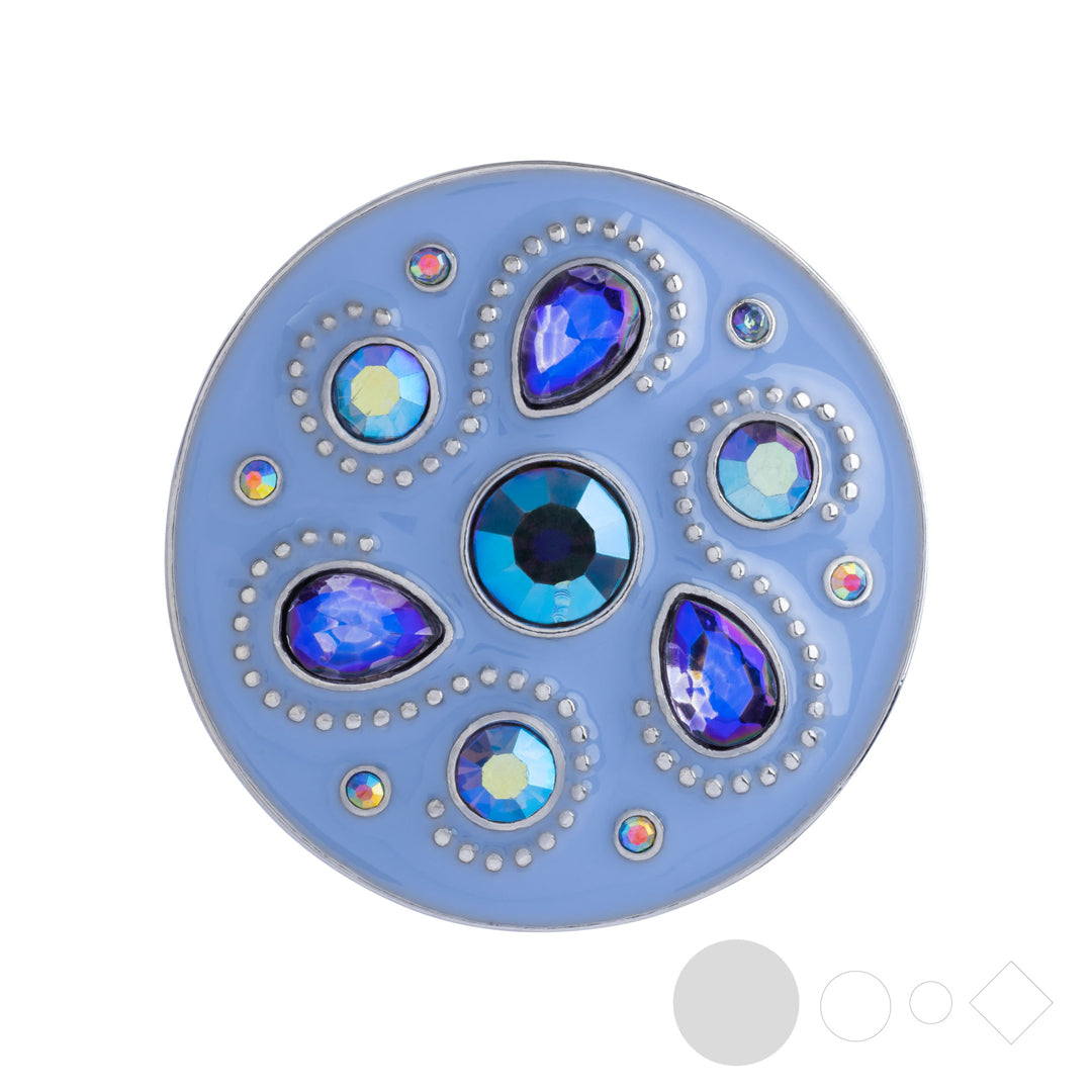 Periwinkle enamel snap jewelry for interchangeable snap necklaces