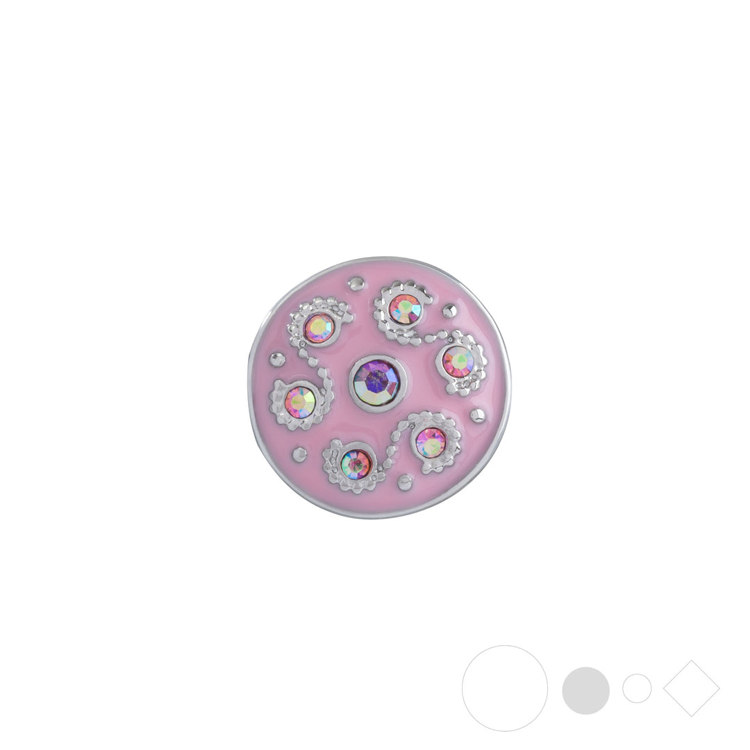 Pink scallop necklace pendant charm for snap jewelry