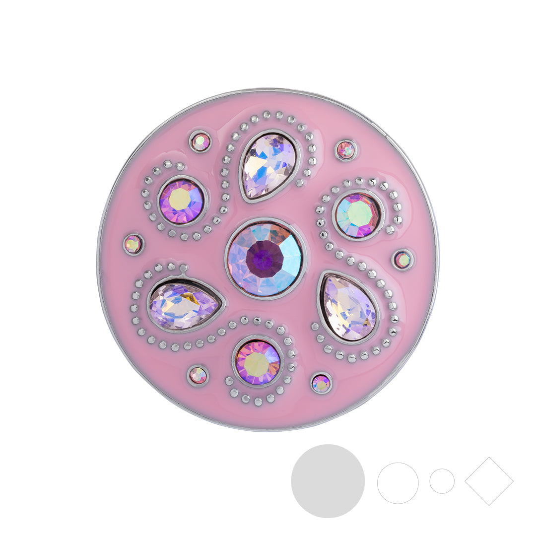 Pink enamel snap jewelry for interchangeable snap necklaces