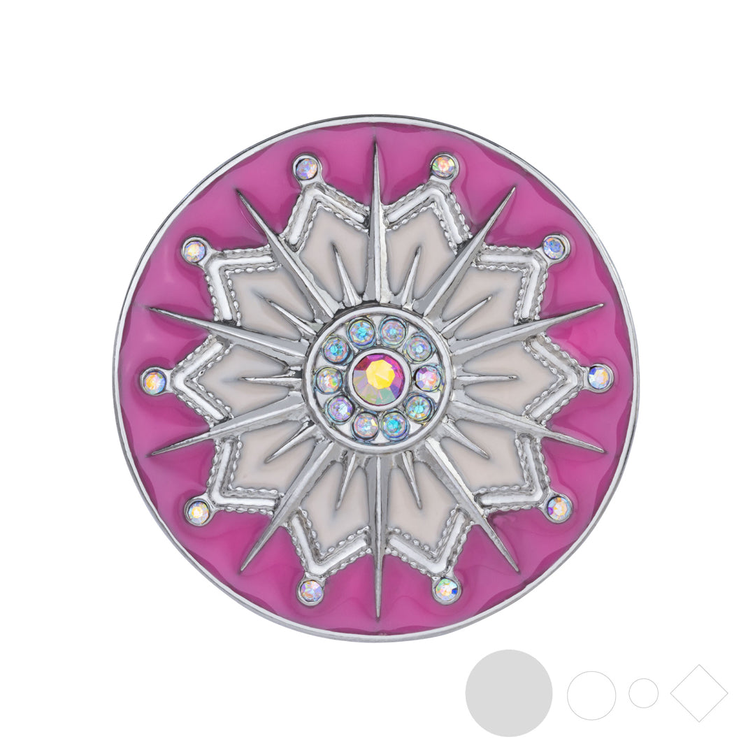 Pink sunburst snap jewelry for interchangeable necklaces