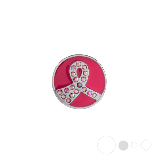 Pink ribbon charm for breast cancer jewelry