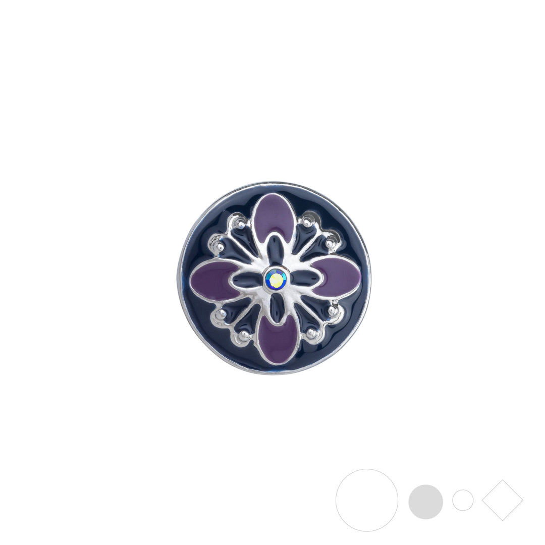 Purple flower necklace pendant for snap jewelry