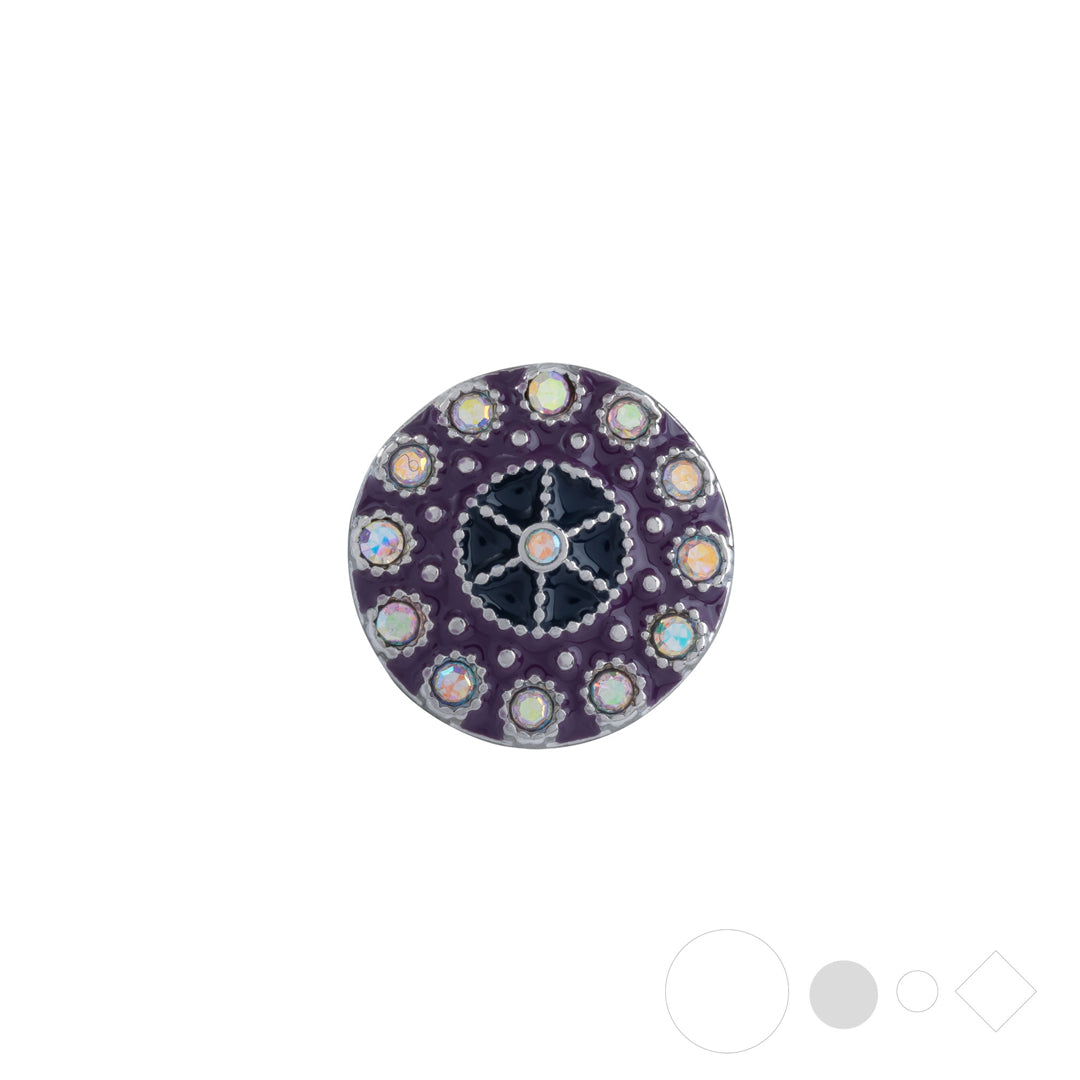 Purple & silver necklace pendant for snap jewelry