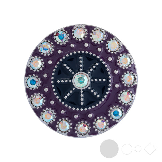 Purple enamel beaded snap jewelry for interchangeable necklaces