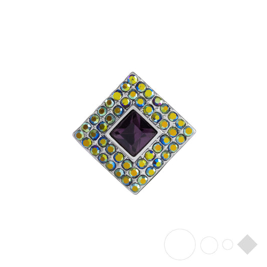 Purple square snap bracelet charm for interchangeable jewelry