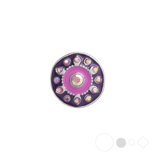 Purple & pink necklace pendant for snap jewelry