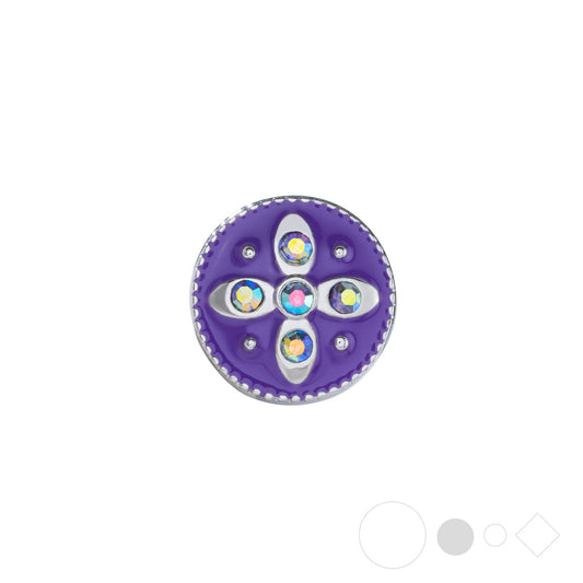 Purple petal flower necklace pendant for snap jewelry