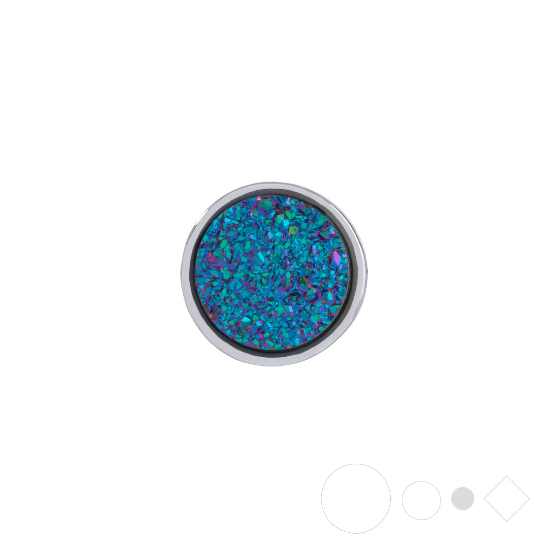 Rainbow druzy necklace pendant charm for snap jewelry
