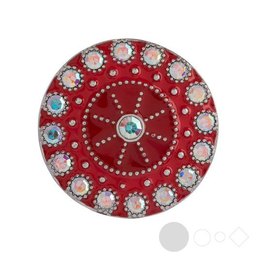 Red enamel beaded snap jewelry for interchangeable necklaces