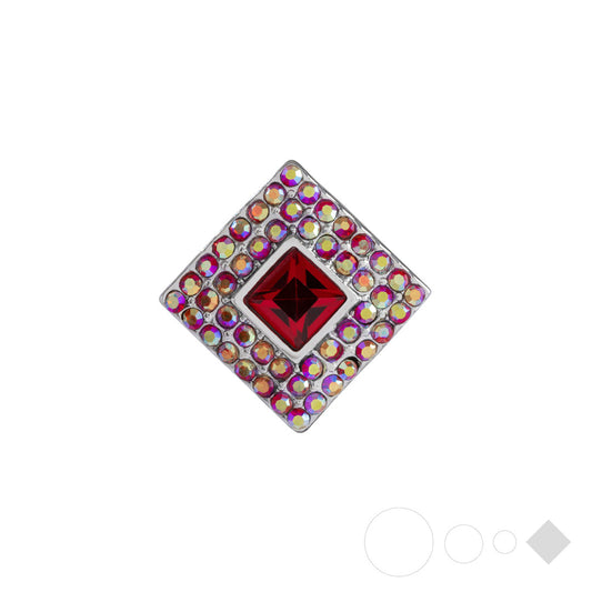 Red square snap bracelet charm for interchangeable jewelry