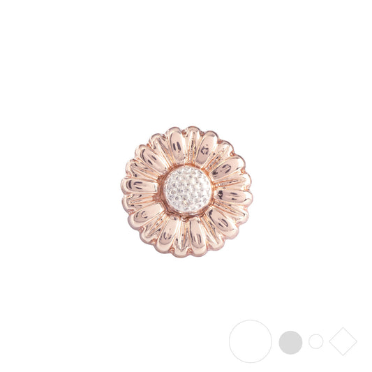 Rose gold sunflower necklace pendant for snap jewelry