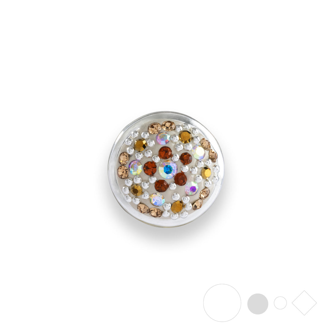 Sand dollar crystals pave jewelry in interchangeable snap charms