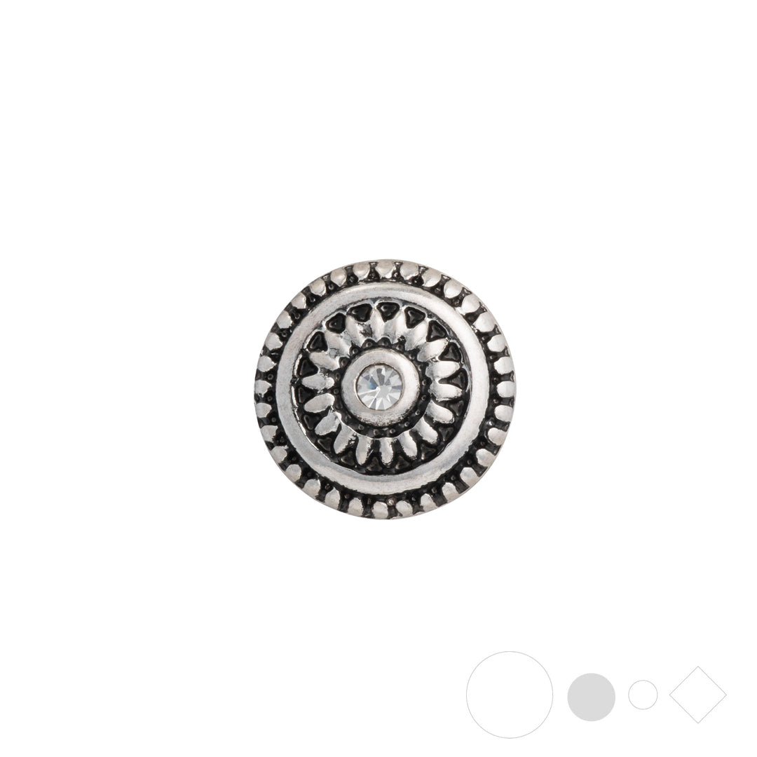 Silver sunburst necklace pendant for snap jewelry