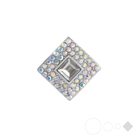 Clear square snap bracelet charm for interchangeable jewelry
