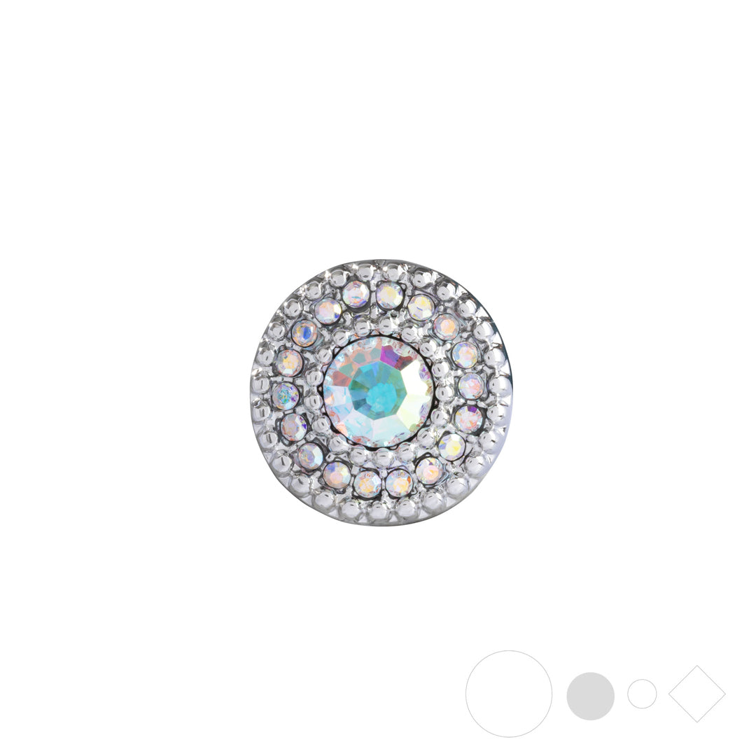 White crystal pave necklace for snap jewelry