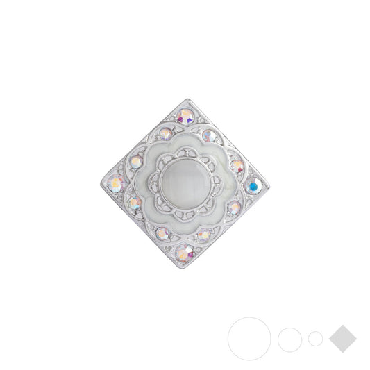 Silver square rosette snap jewelry for interchangeable bracelet by Style Dots