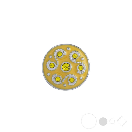 Yellow scallops pendant necklace snap jewelry
