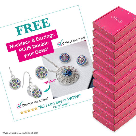 Dot Club Welcome Box (12 Month) PLUS  First Month BONUS of FREE Earrings & Double Dots! - FREE Shipping every month!