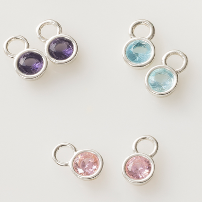 Birthstone necklace charms for hoop earrings and necklaces