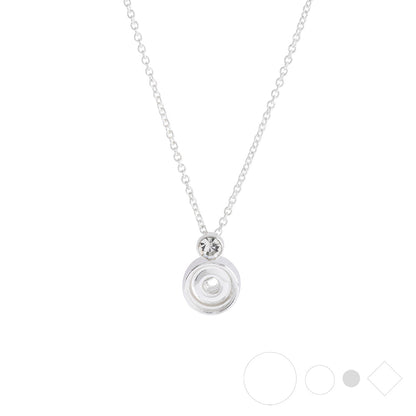 Silver pendant necklace for dainty snap jewelry lovers