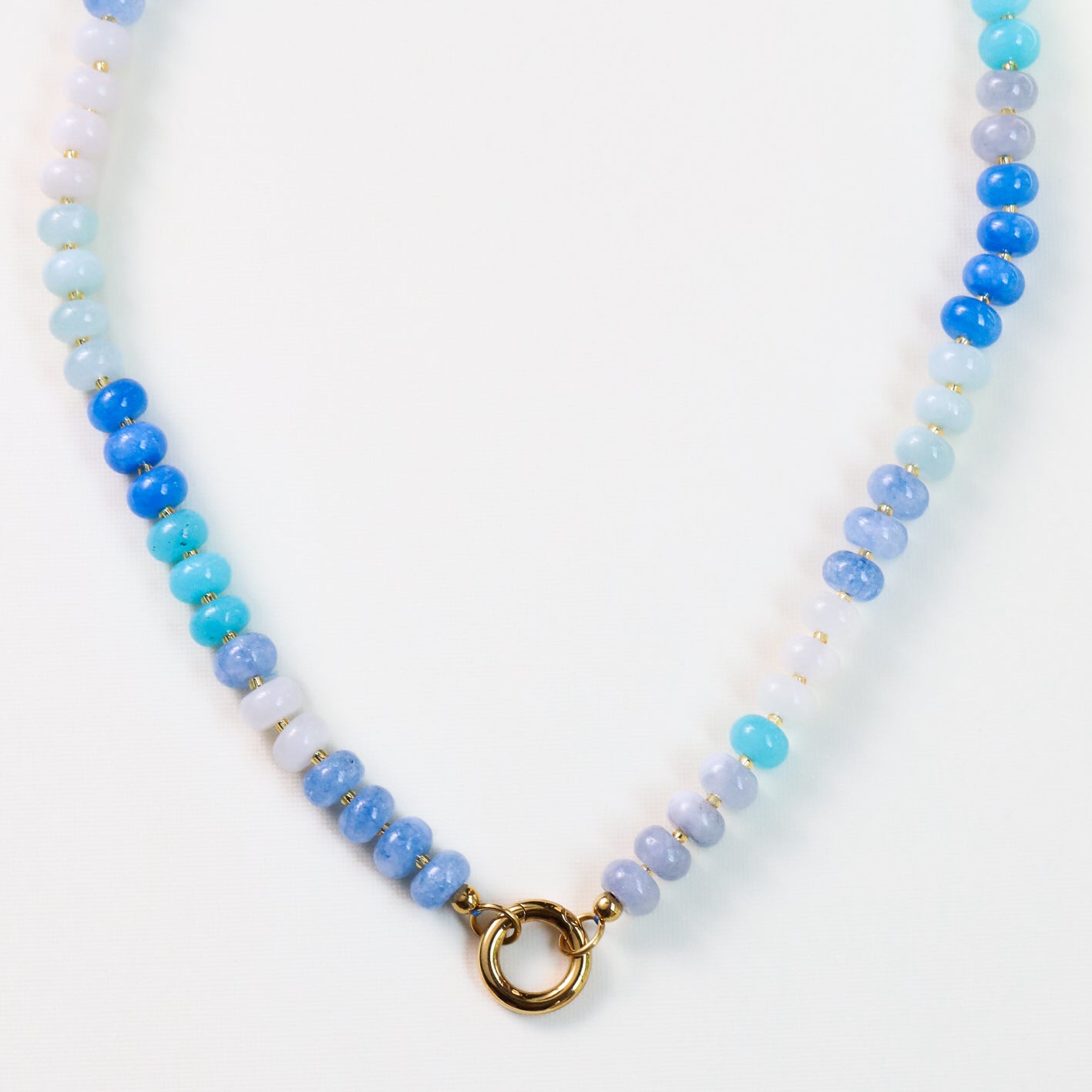 Blue Ombre Charm Keeper Necklace