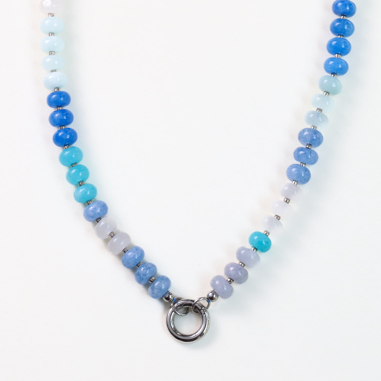 Blue Ombre Charm Keeper Necklace