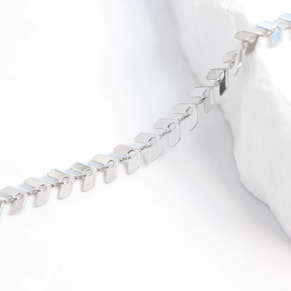 Chevron Necklace - Silver