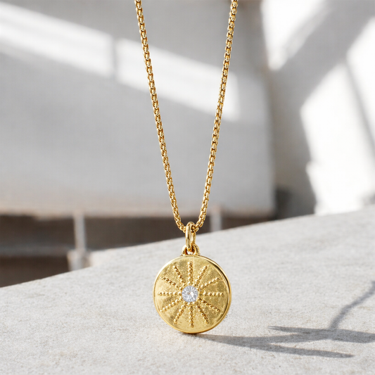 Glitter Disc Charm - Gold
