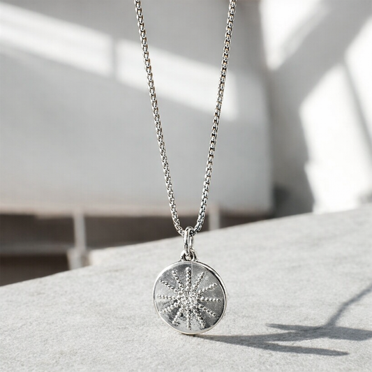 Glitter Disc Charm - Silver