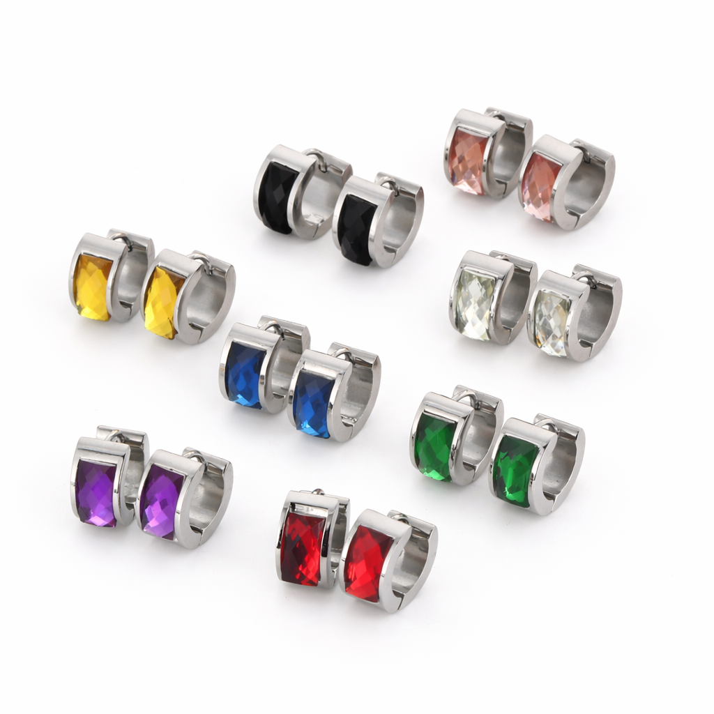 Crystal Huggie Hoops