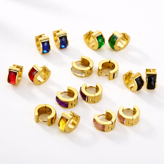 Crystal Huggie Hoops