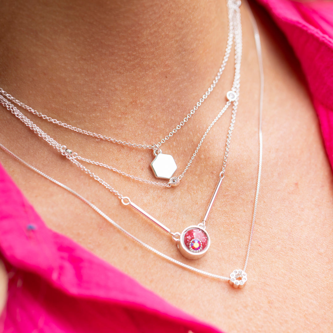 Dainty jewelry in silver necklaces