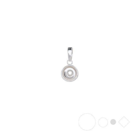 Classic silver necklace pendant for interchangeable snap jewelry