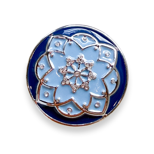 Denim Petaline Statement Dot