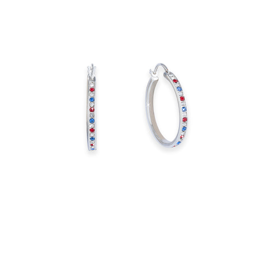 Patriotic Bling Hoops