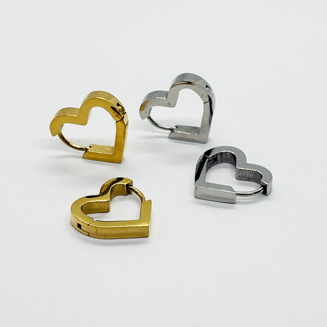 Geo Heart Hoops