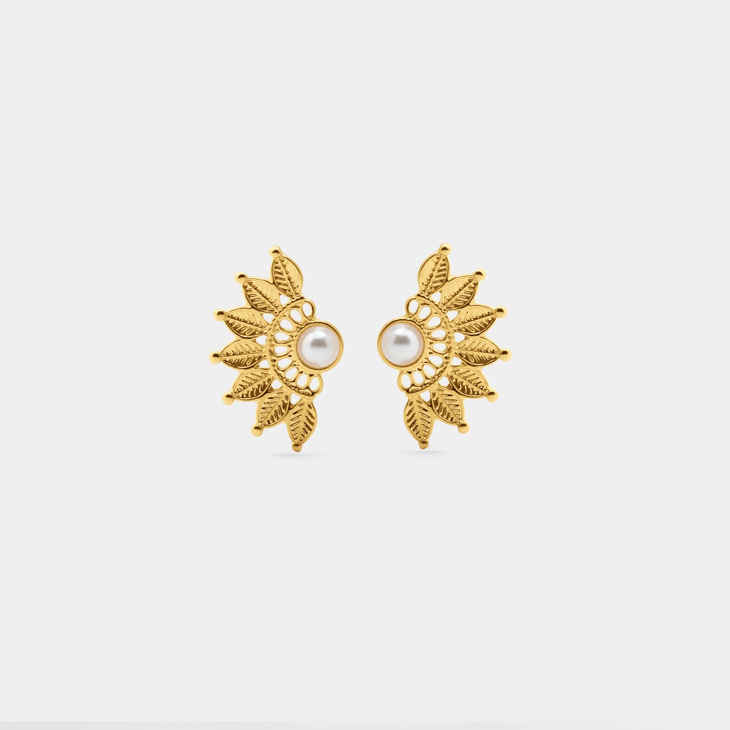 Fan Earrings - Gold