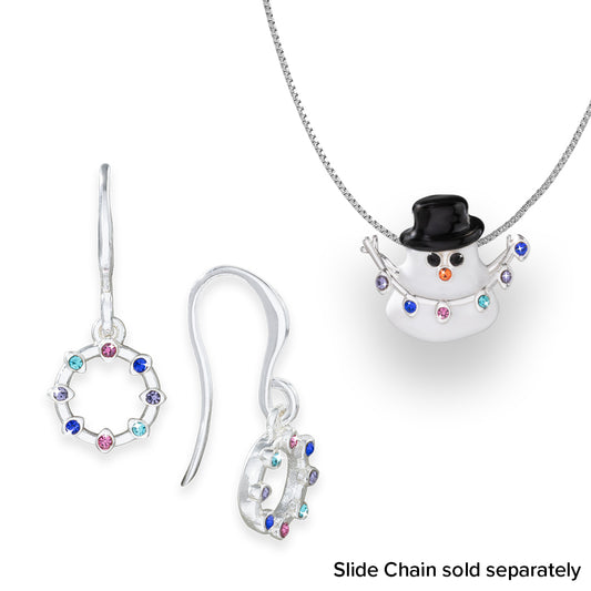 Snowman with Lights Slide & Earring Set