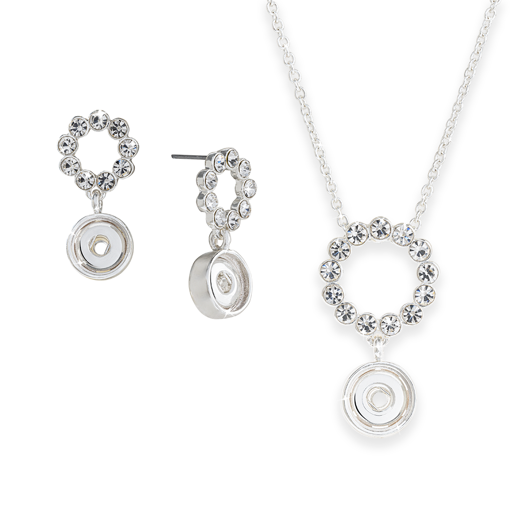 Crystal Ring Dotlet Necklace/Earring Set