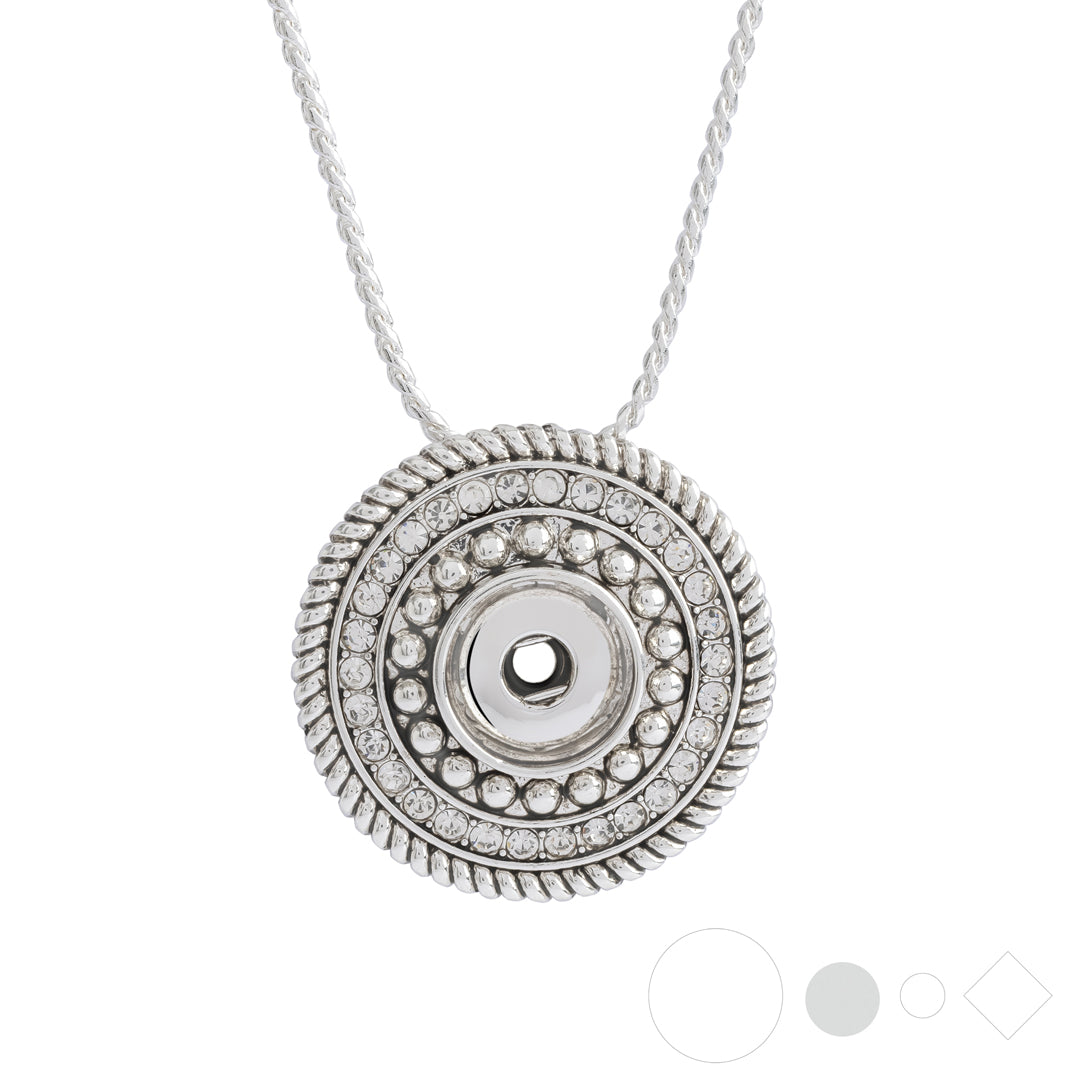 Antiqued silver necklace pendant for interchangeable jewelry