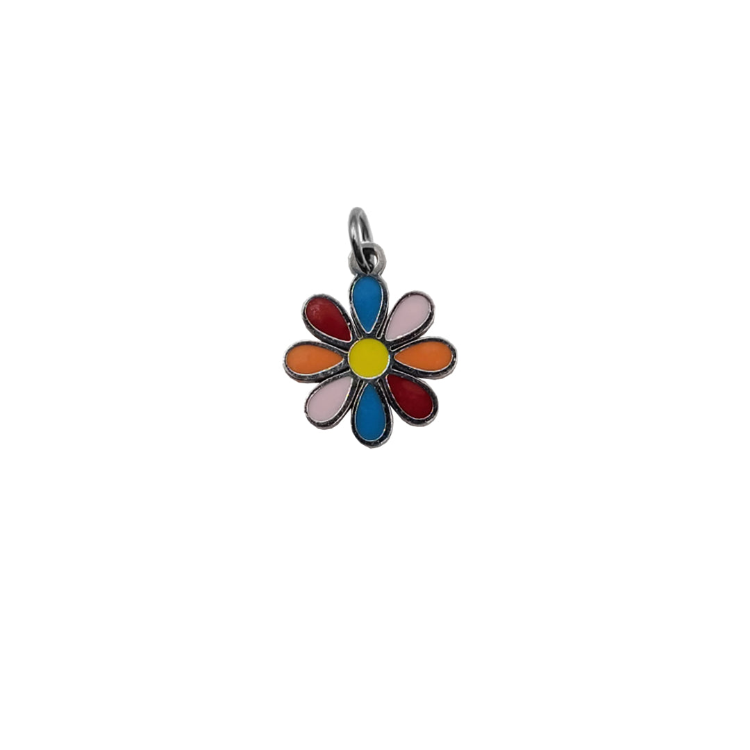 Multicolored Daisy Charm (WR; silver)