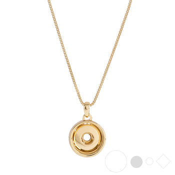 Gold bolo necklace pendant for interchangeable snap jewelry