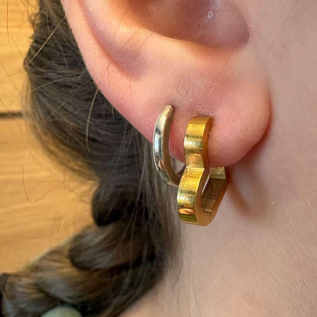 Geo Heart Hoops