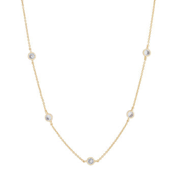 Gold bezel necklace for dainty layering jewelry
