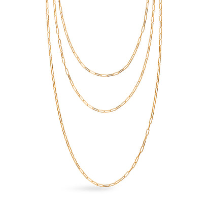 Gold paperclip chain necklace for dainty layering jewelry by Style Dots