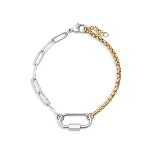 Mixed Metal Carabiner Bracelet (WR)
